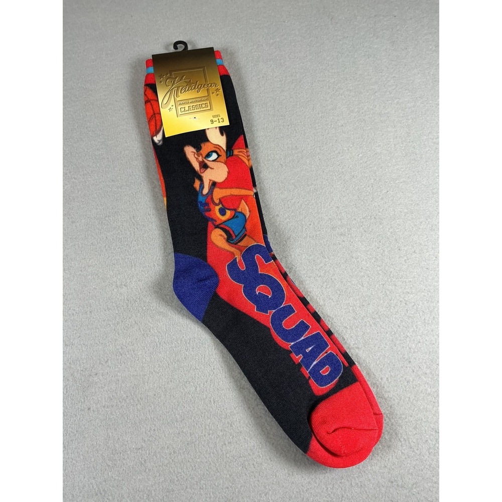 Space Jam Tune Squad Crew Socks 2 Pair Mens 9-13 Headgear Classics NEW